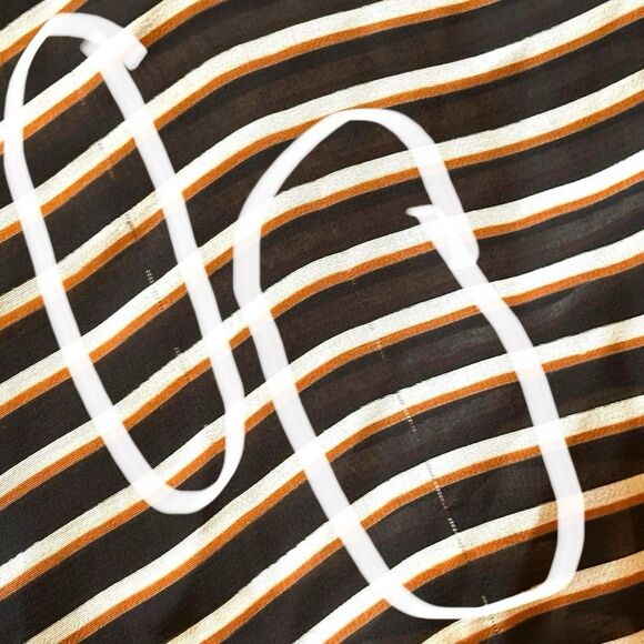 Coldwater Creek Sheer V Neck Wrap Top Stripe Drawstring Blouse 2X - Picture 7 of 9